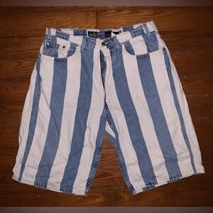 Levi’s Carpenter Shorts Silver Tab Utility Striped Colourblock Blue Mens Size 33